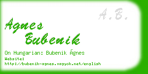 agnes bubenik business card